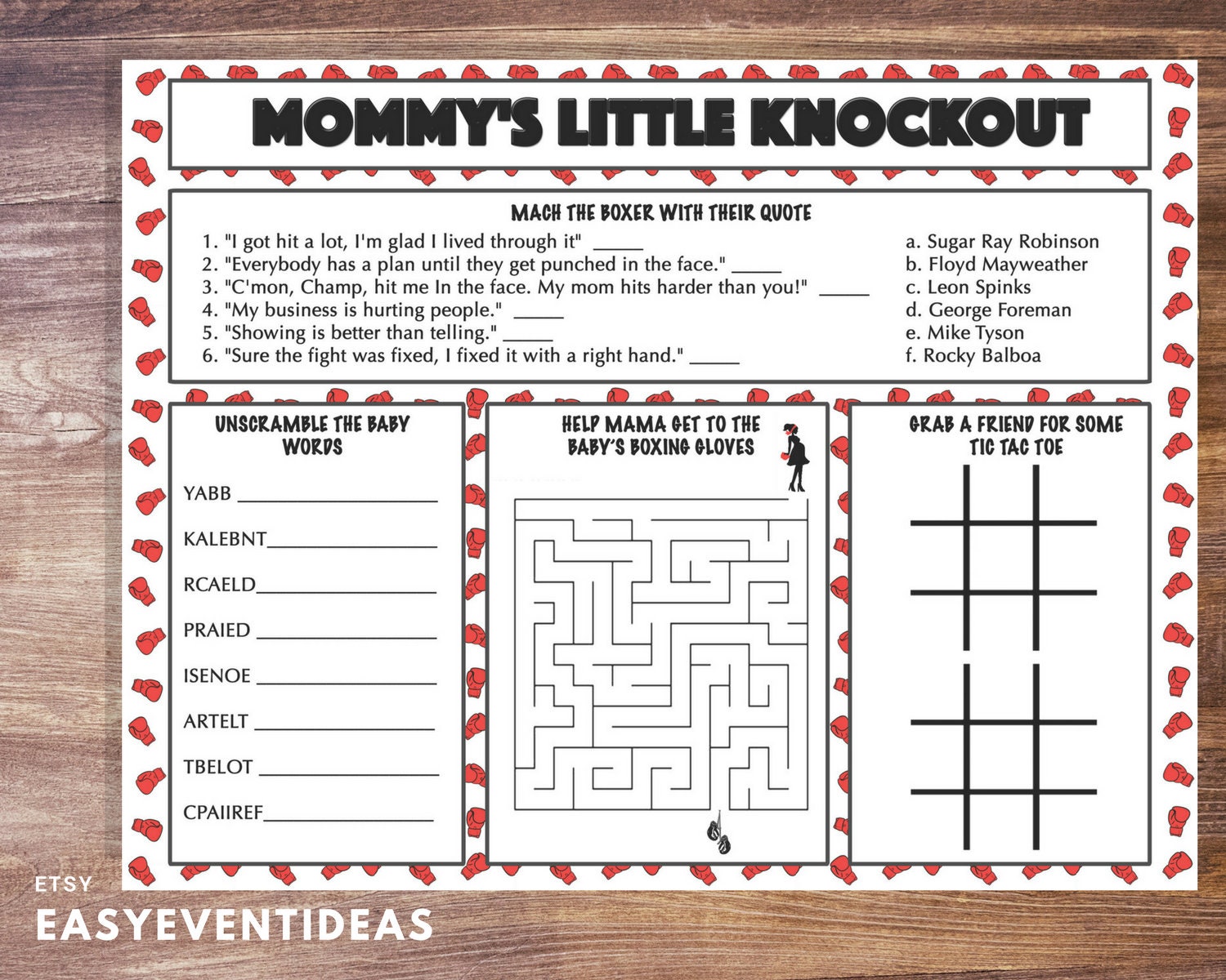 Personalized Activity Placemats Download and Print at Home Customized