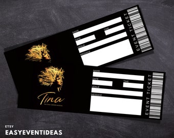 Printable Tina the Musical Ticket | Editable Tina The Musical Tickets | Musical Fake Surprise Ticket | Souvenir Keepsake | Instant Download