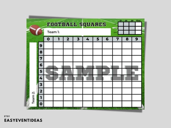 Football Strip Cards, Super Bowl Squares, Betting Gaming Cards