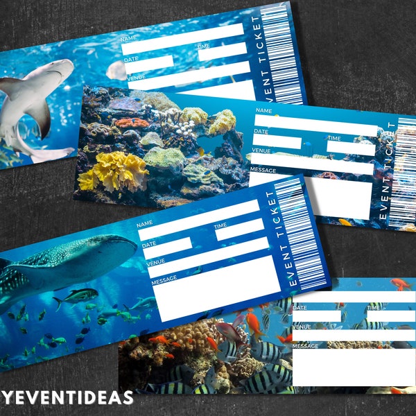 Druckbare Aquarium-Karte, bearbeitbare Aquarium-Geschenkkarten, gefälschte Aquarium-Überraschungskarte, Aquarium-Souvenir, Sofortiger Download