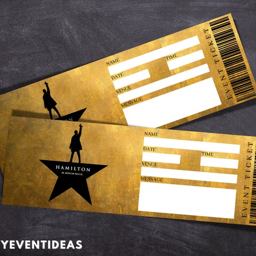 Printable Fake Hamilton Tickets Printable Fake Hamilton Tickets