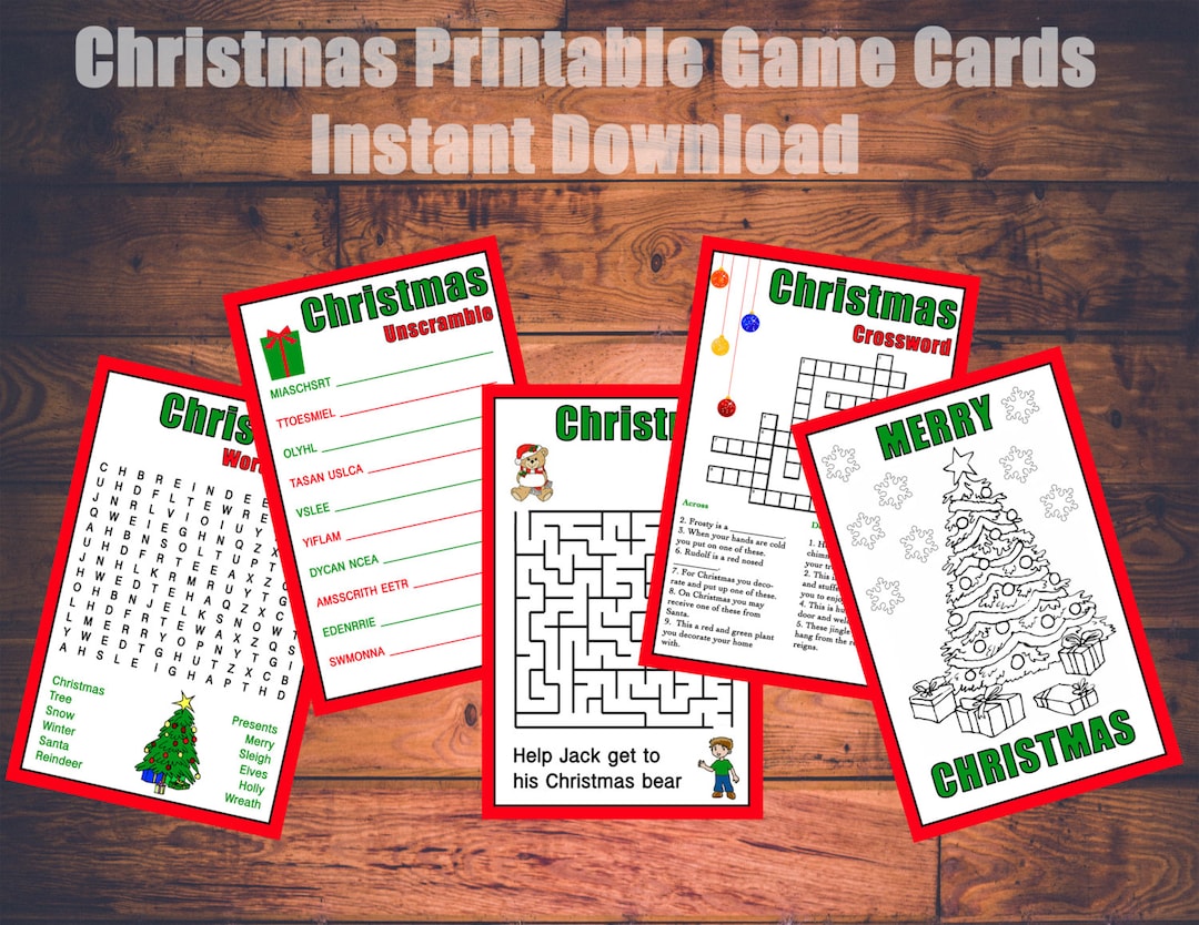 Christmas Kids Printable Games Instant Download - Etsy
