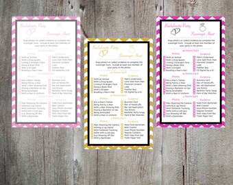 Bachelorette Party Scavenger Hunt Printable's 3 Color Choices