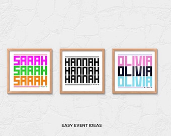 Personalized Mitzvah Name Logo, Custom Color (Digital Download)