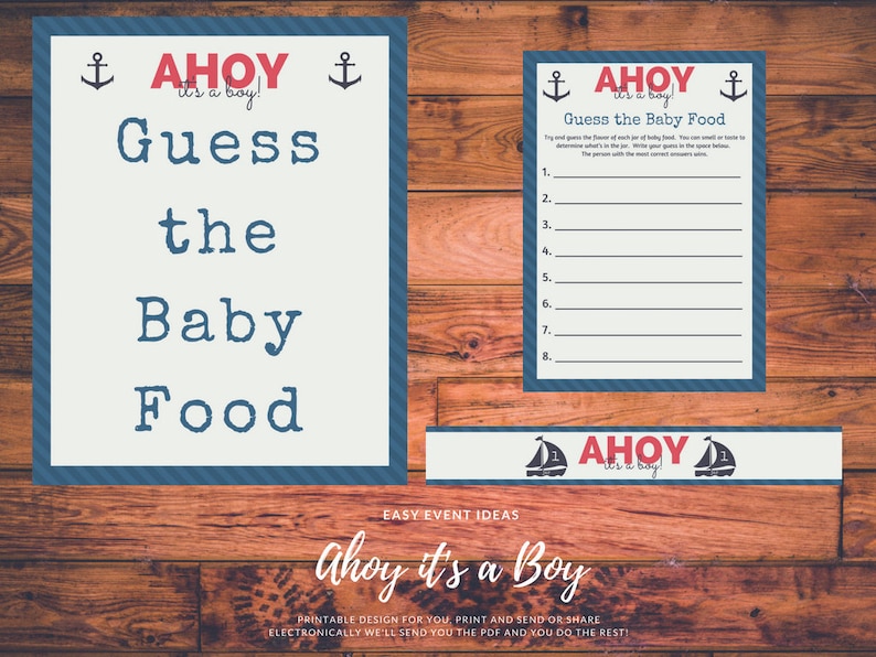 Ahoy It's a Boy Baby Shower Guess the Baby Food Game Etsy
