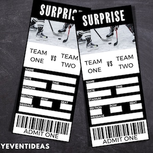 Druckbare Geschenk Hockey Karten | Bearbeitbare Hockey-Karten | Hockey Fake Surprise Ticket | Hockey Souvenir Andenken | Sofort Download