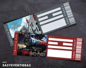 Printable Universal Studios Ticket, Editable Universal Tickets, Fake Surprise Vacation Ticket,  Souvenir Keep Sake | Instant Download