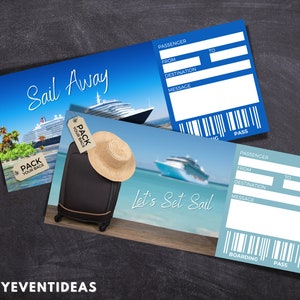 Printable Cruise Ticket | Editable Holiday Cruise Tickets | Fake ...
