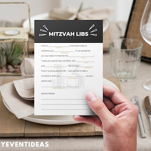 Mitzvah Mad Libs | Mitzvah Libs | Bat Mitzvah Libs | Bar Mitzvah Libs ...