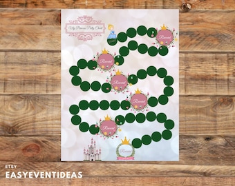 Printable Princess Potty Training Reward Chart (Instant Download)