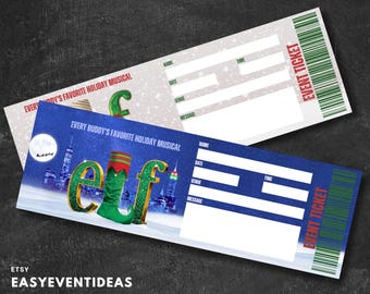Printable Elf the Musical Ticket, Editable Broadway Souvenir (DIY PDF)
