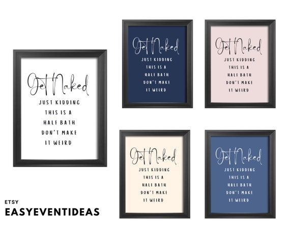 Funny Printable Sign Download Funny Bathroom Sign Half | Etsy