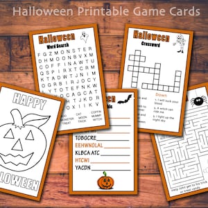 Kids Halloween Printable Games Instant Download, Five Printable Halloween Games, Halloween Fun, Kids Halloween Games