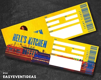 Hell's Kitchen Musical Ticket, Broadway Souvenir (Printable DIY)