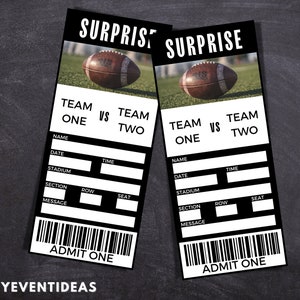 Druckbare Geschenk Fussball Karten | Bearbeitbare Fußball Tickets | Gefälschte Überraschung Fußball Ticket | Fußball-Andenken | Sofort Download