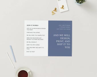 Personalized Folded Mitzvah Program, Printed Program (JPG, PDF, or printed and shipped to you)
