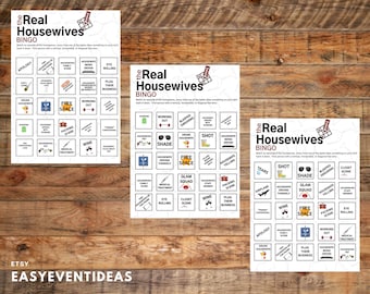 Gioco del bingo delle casalinghe reali / Festa a tema maratona stampabile (PDF)