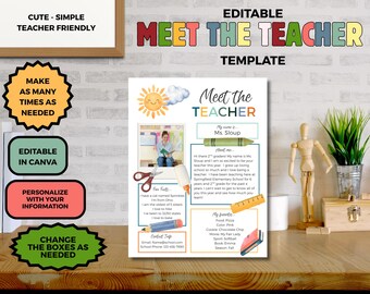 Editable Meet the Teacher Canva Template