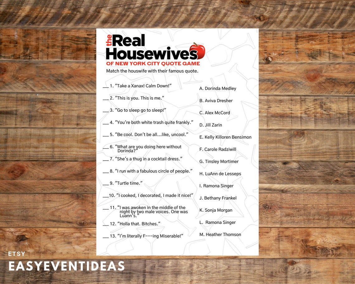 Which Real Housewife Of New York Are You Quiz www.etsy.com