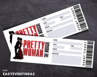 Printable Pretty Woman Ticket | Editable Tickets | Musical Fake Surprise Ticket | Pretty Woman Souvenir Keepsake | Instant Download