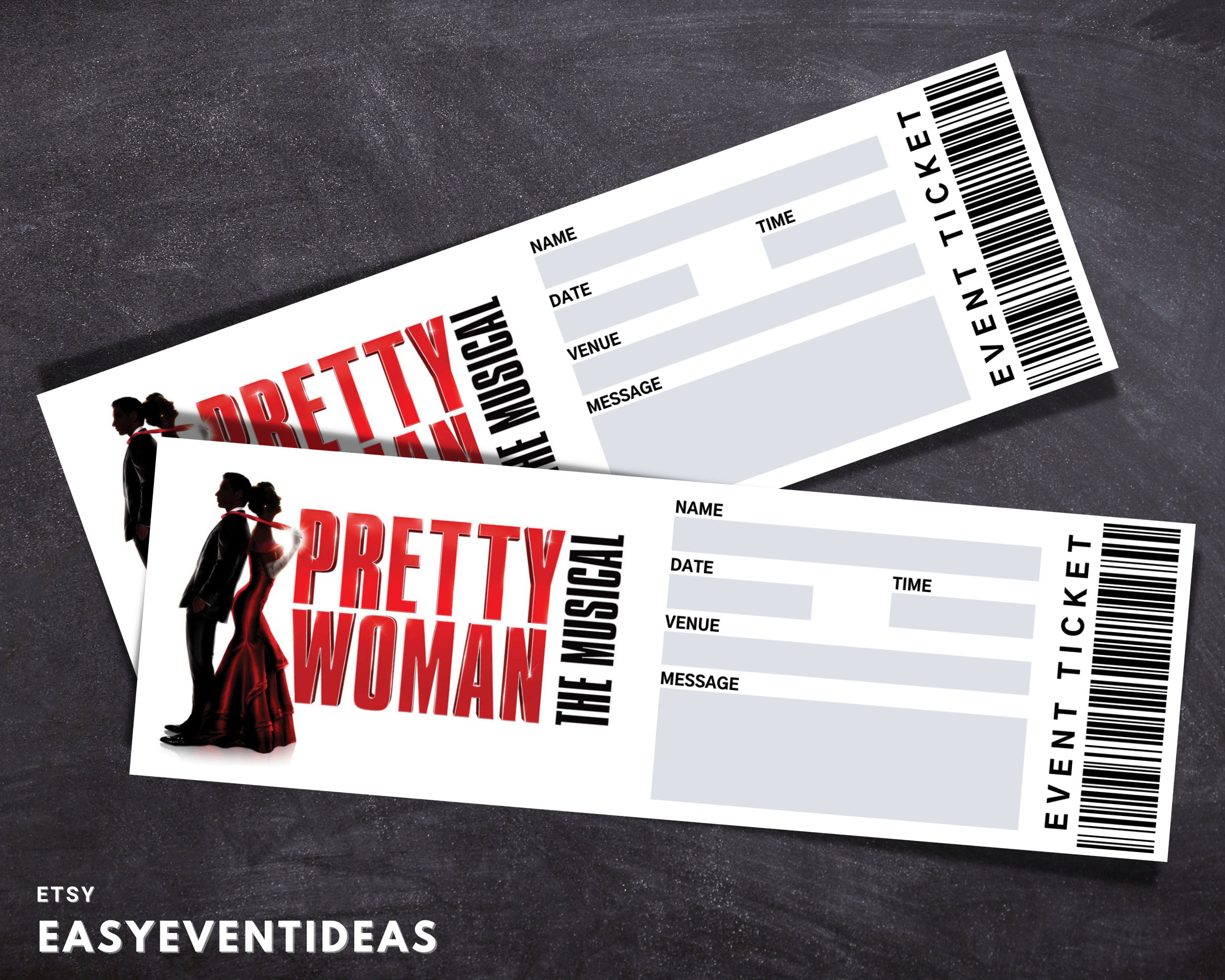チケット PRETTY WOMAN The Musical Printable Pretty Woman Musical Tickets | Editable Souvenir
