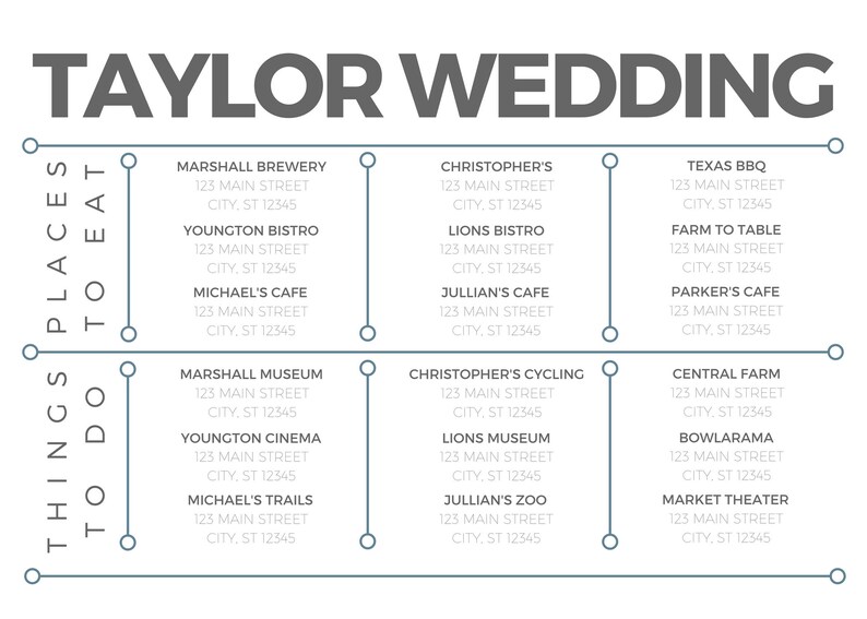 Wedding Weekend Timeline Customizable Printable 5x7 - Etsy