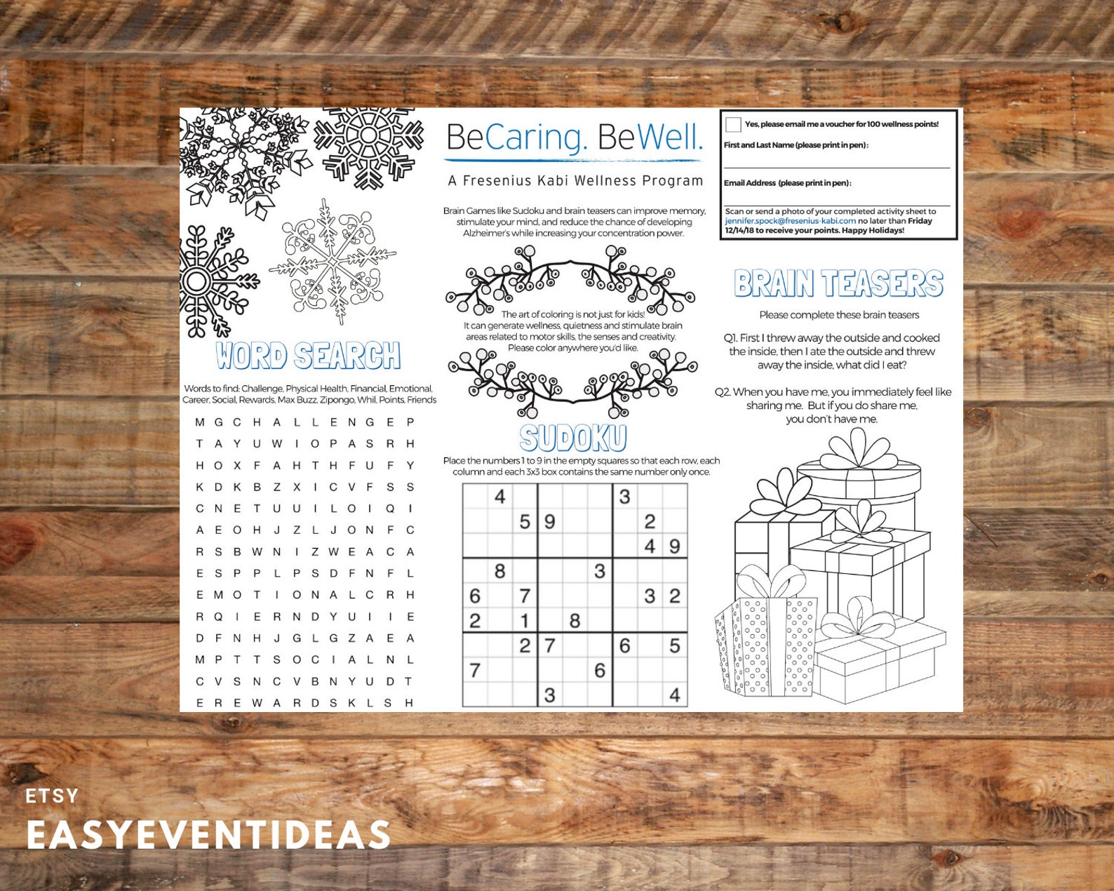 Personalized Activity Placemats Download and Print at Home Customized