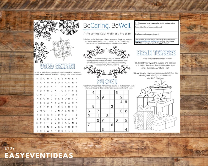 Personalized Activity Placemats Download and Print at Home Customized