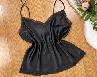 Y2K Victoria’s Secret black satin camisole