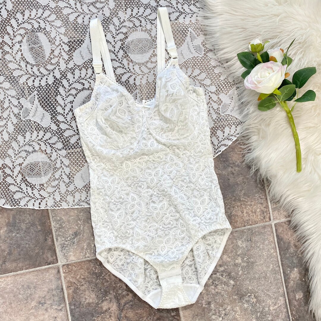 Vintage Bridal White Lace Body Slimming Shape Wear Bodysuit Etsy — free download