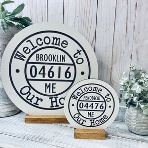 Zip Code Sign Personalized Gifts for Mom Town State Custom Wedding Gift Custom Address Sign image 2