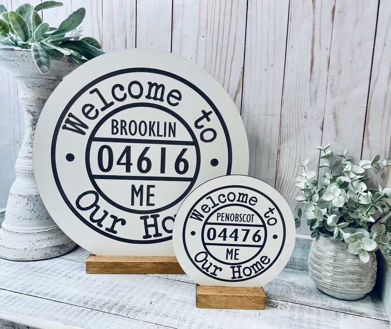Zip Code Sign Personalized Gifts for Mom Town State Custom Wedding Gift Custom Address Sign image 2