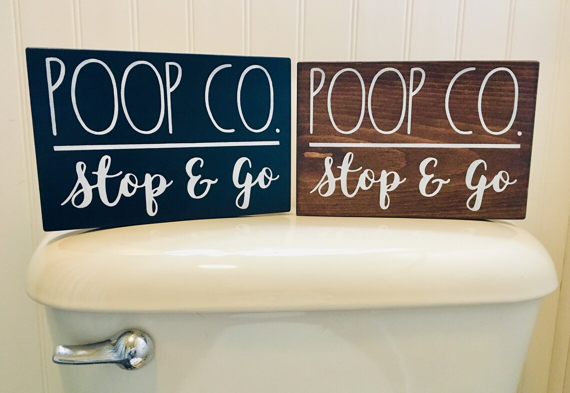 Funny Bathroom Signs Poop Signs Rustic Bathroom Decor - Etsy
