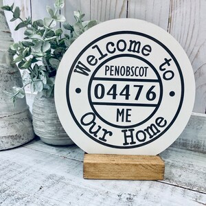 Zip Code Sign Personalized Gifts for Mom Town State Custom Wedding Gift Custom Address Sign image 8