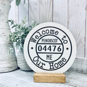 Zip Code Sign Personalized Gifts for Mom Town State Custom Wedding Gift Custom Address Sign image 5