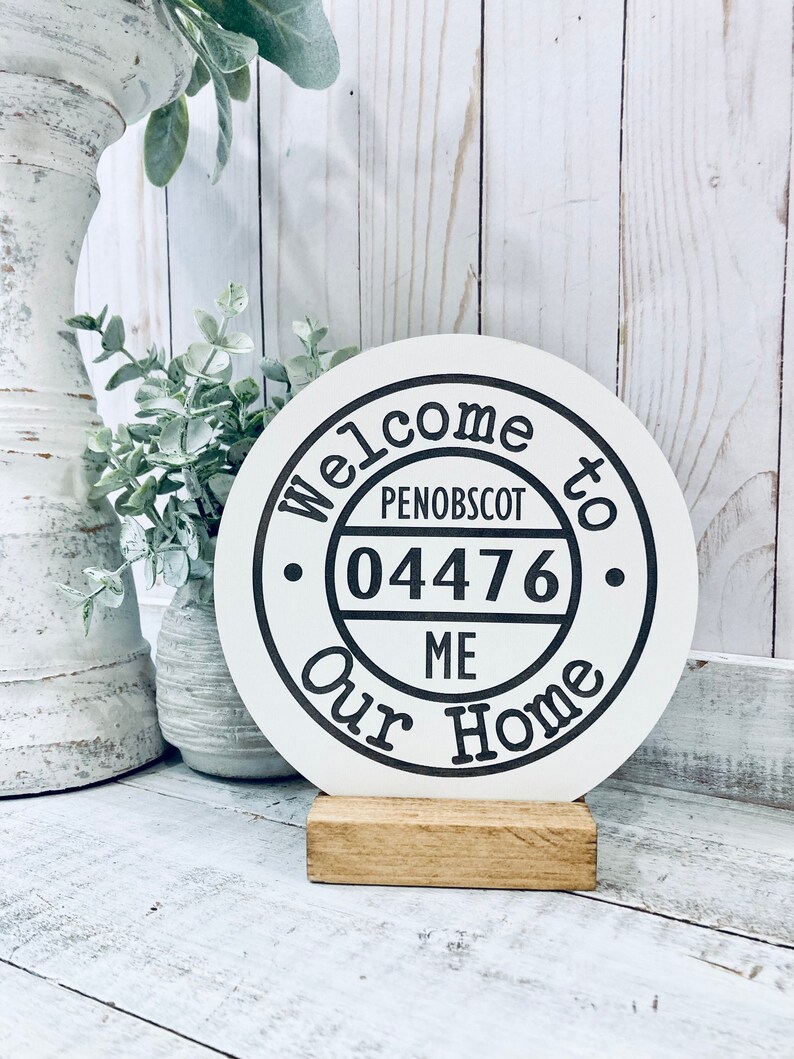 Zip Code Sign Personalized Gifts for Mom Town State Custom Wedding Gift Custom Address Sign image 5