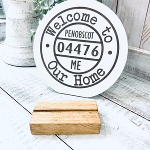 Zip Code Sign Personalized Gifts for Mom Town State Custom Wedding Gift Custom Address Sign image 7