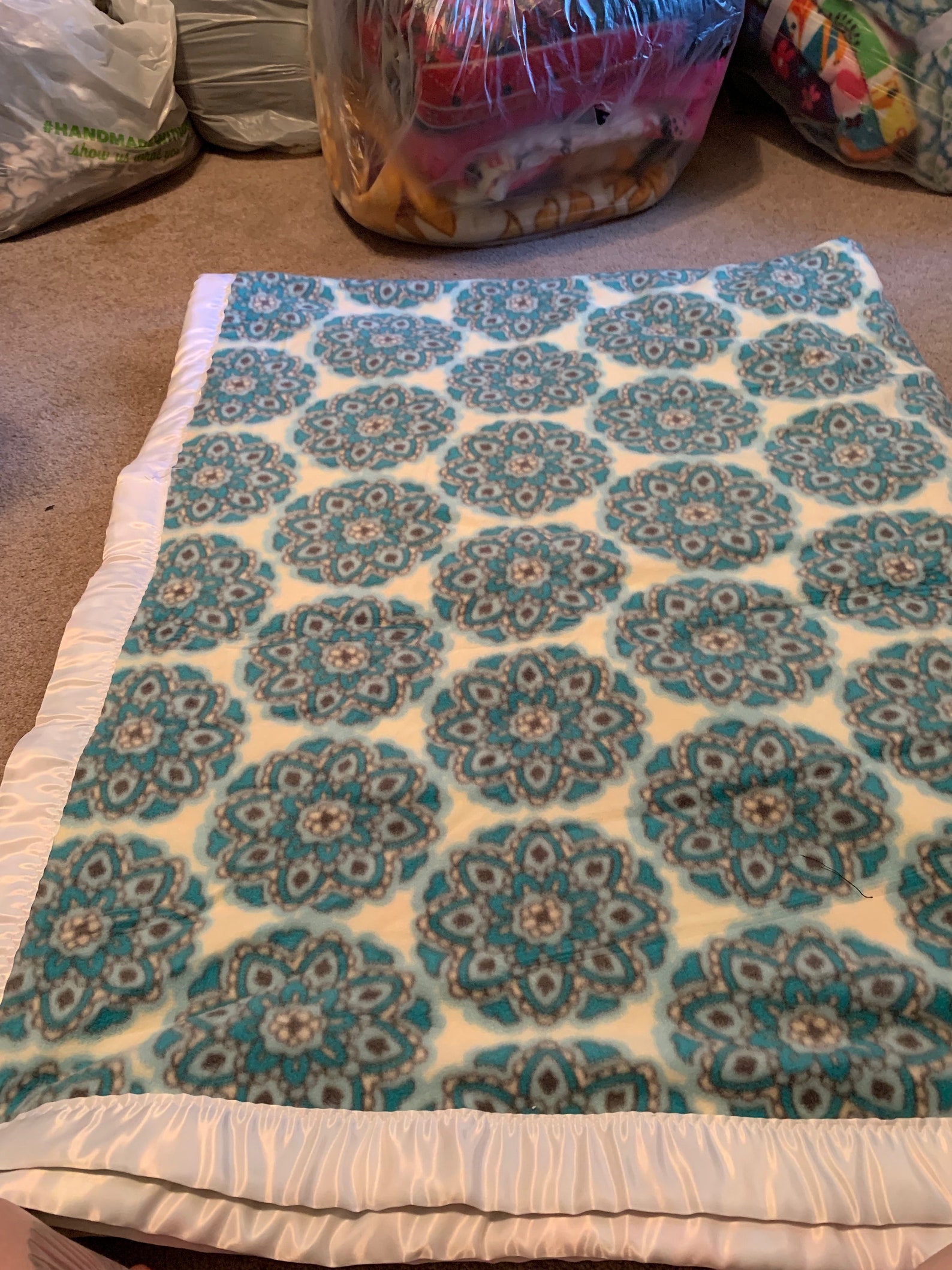 Fleece Blanket with Satin Binding Various Designs Available Etsy