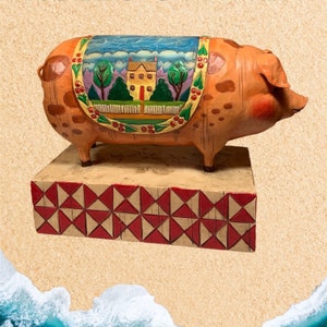 JIM SHORE 4 3/4&quot; Pig Figurine, Enesco, Heartwood Creek, Retired “Country Heritage”, 117142. 5.95 shipping