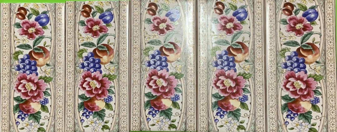 Five Made in England Floral Tiles - Etsy
