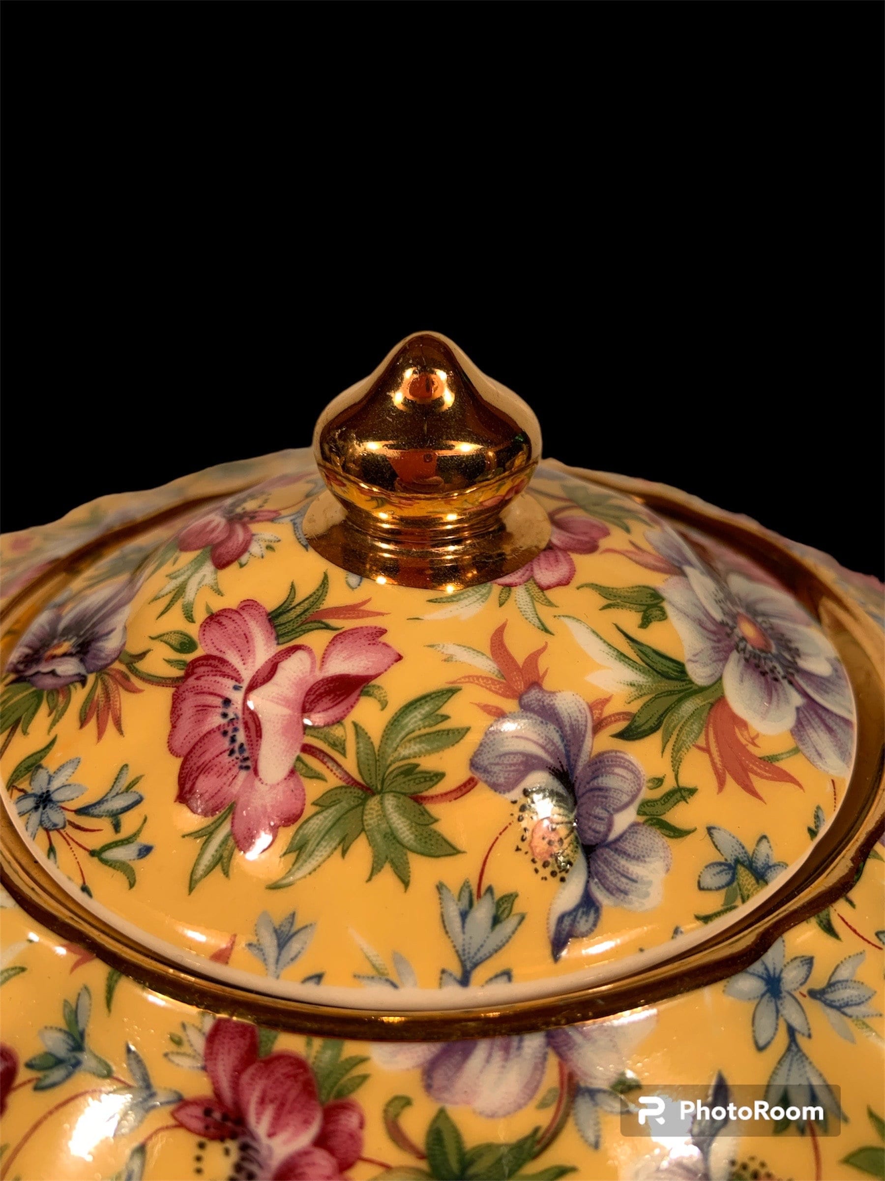 Lovely Yellow Sophie Chintz China Tea Pot From James Sadler.chintz Teapot Made in England Etsy