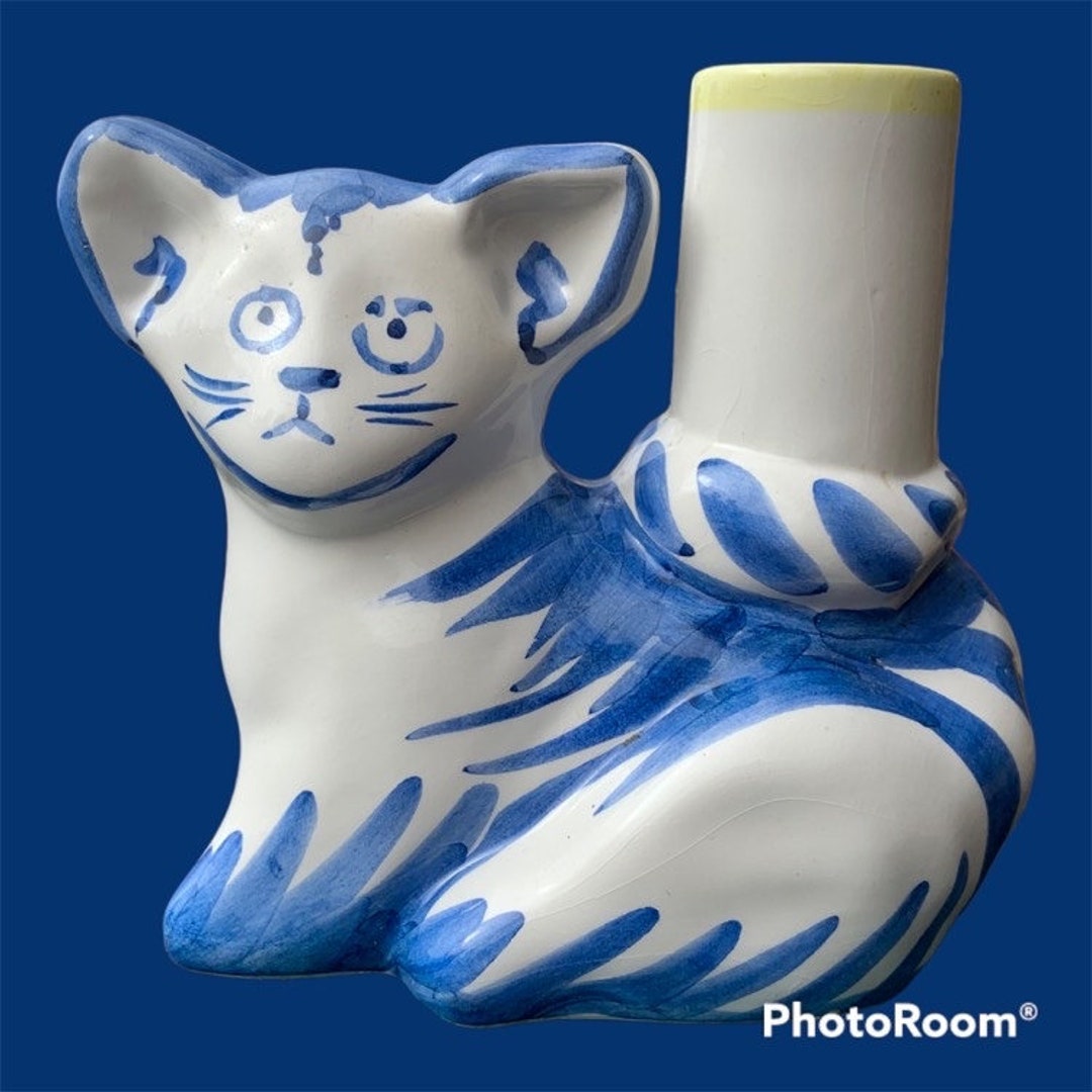 Vintage Portugal Cat Candle Holder Etsy
