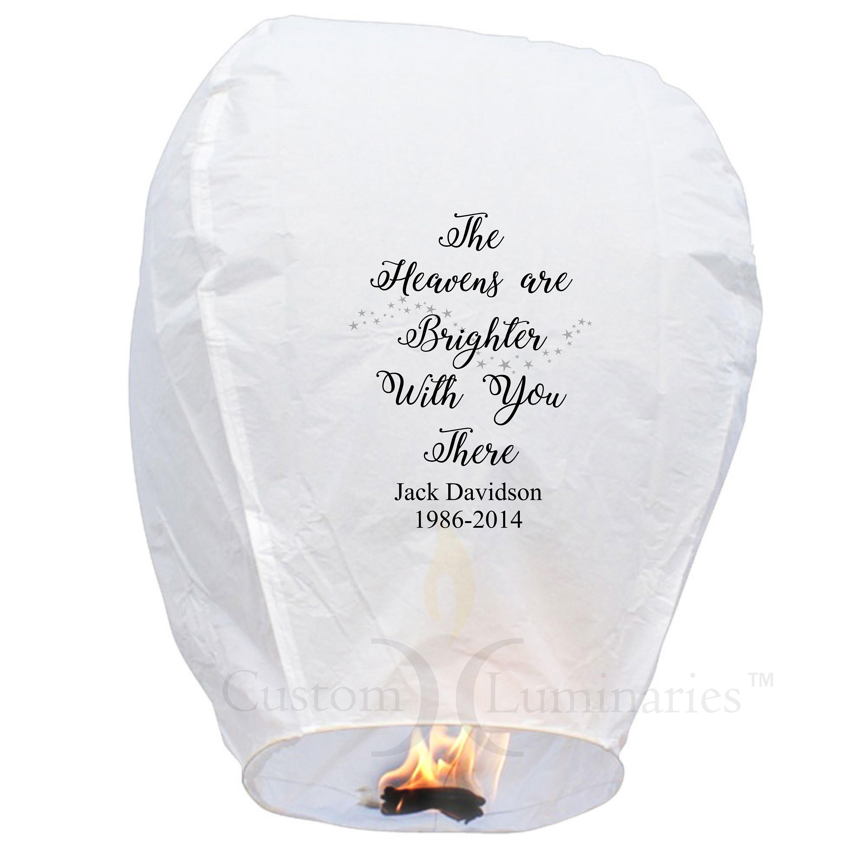 Memorial Sky Lantern The Heavens Are Brighter Etsy