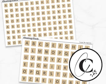 Alphabet Tile Planner Stickers for Junk Journals & Scrapbooks Ransom