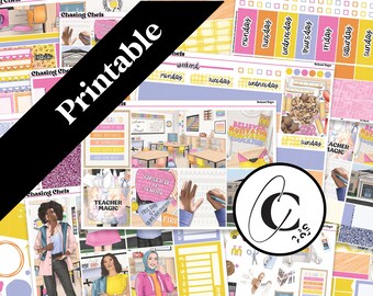 PRINTABLE School Days - Back to School Planner Sticker Kit for Weekly Vertical, Hobonichi Cousin, Hobonichi Weeks, Daily, and Bullet Journal