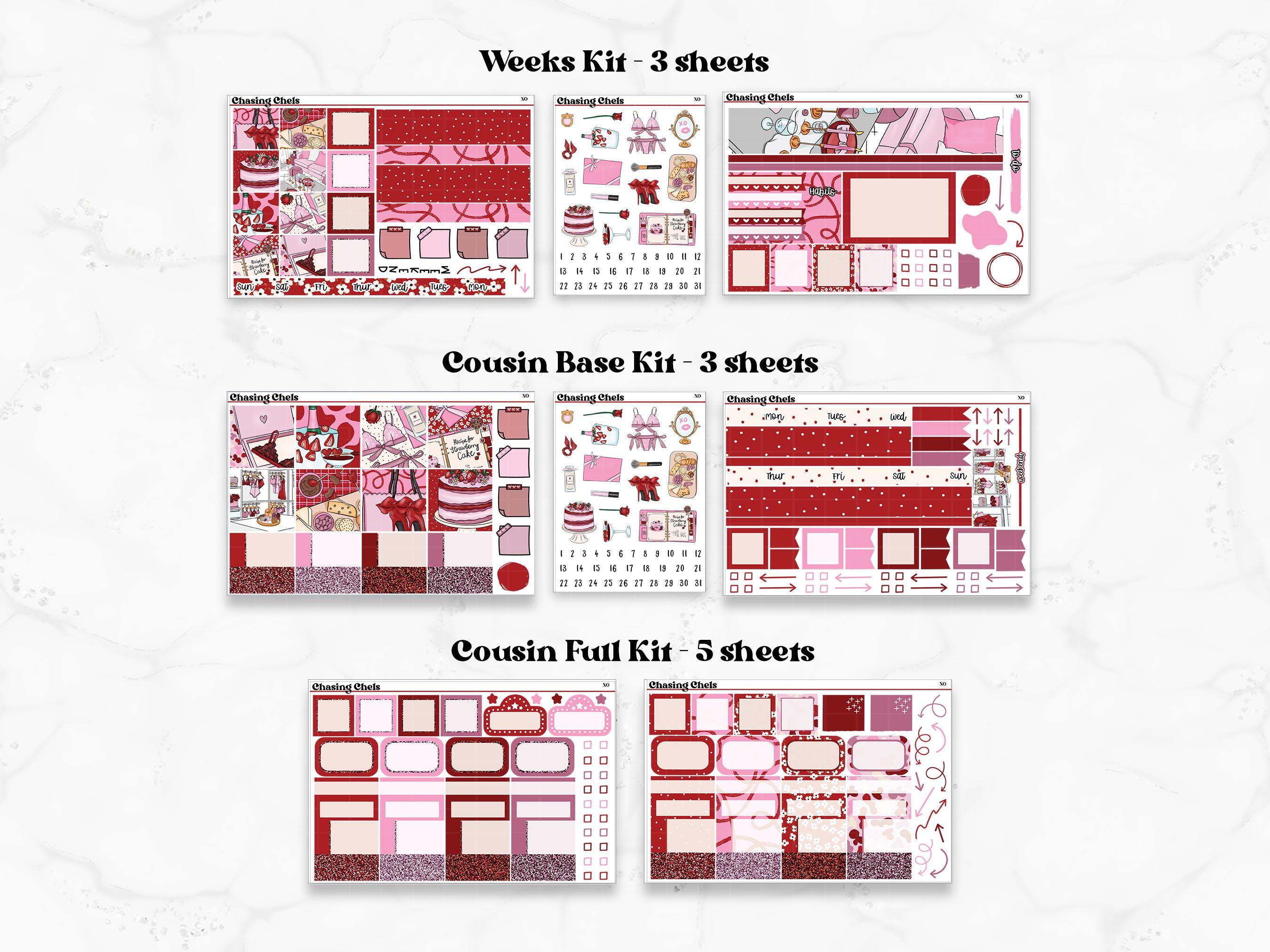 PRINTABLE XO - Valentine's Day Planner Sticker Kit for Weekly Vertical ...