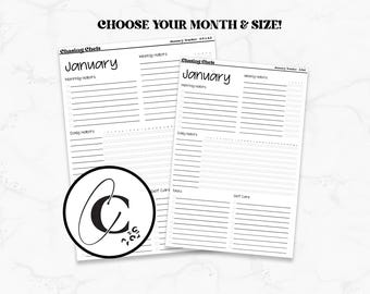 Monthly Notes Page Habit Tracking Sticker for Planners (One BIG Sticker)