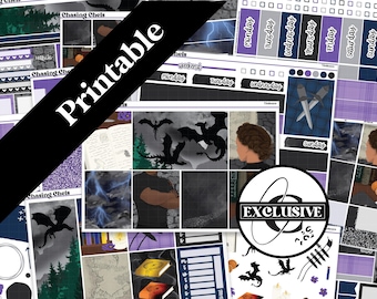 PRINTABLE Violence - Romantasy Planner Sticker Kit for Weekly Vertical, Hobonichi Cousin, Hobonichi Weeks, Daily, and Bullet Journal Dragons