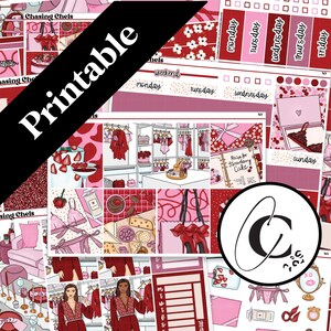 XO STAMPABILE - Kit adesivi per planner di San Valentino per Weekly Vertical, Hobonichi Cousin, Hobonichi Weeks, Daily e Bullet Journal Love