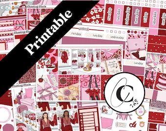 PRINTABLE XO - Valentine's Day Planner Sticker Kit for Weekly Vertical, Hobonichi Cousin, Hobonichi Weeks, Daily, and Bullet Journal Love